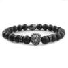 Lion Head Micro-inlaid Frosted Prayer Beads Fashion Bracelet
