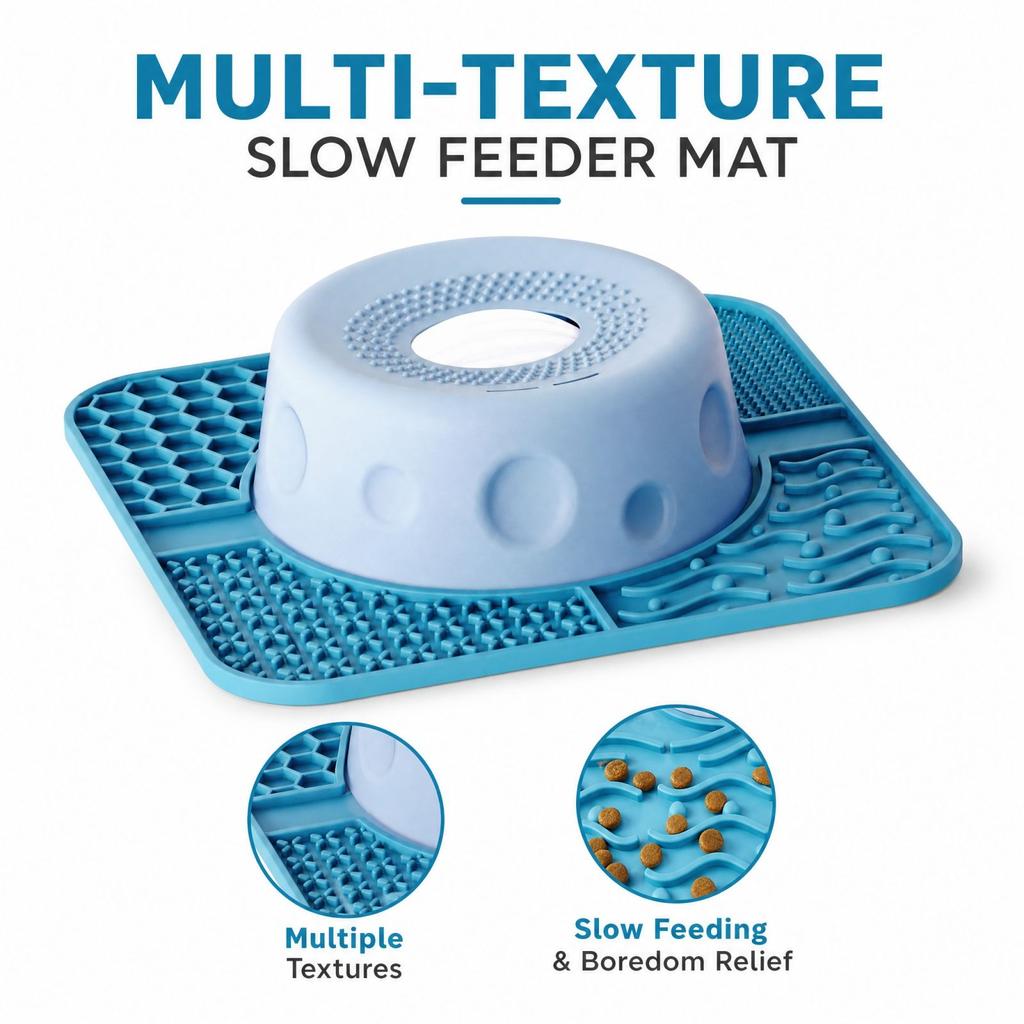 Silicone Non- Pet Slow Feeder Bowl for Dogs and Cats