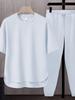 Set da uomo a due pezzi tinta unita tendenza giapponese: T-shirt a maniche corte e pantaloni lunghi (Estate 2025)