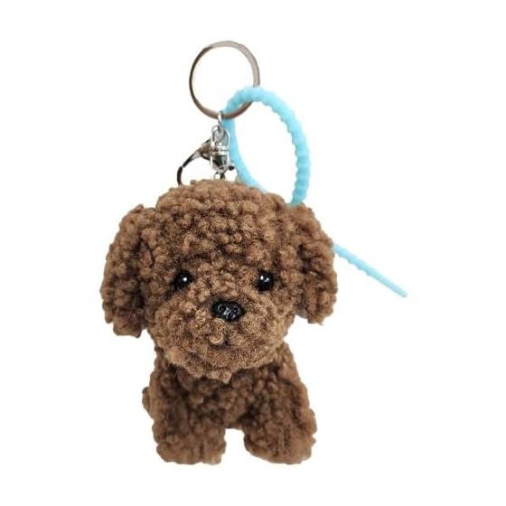 [BESTEVER] Fluffy Furries Plush Keychain Bag Charm Dog Toy Poodle Red 46261