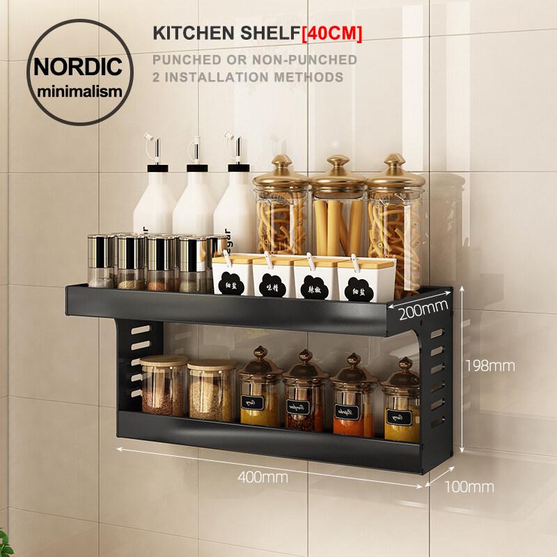 Kitchen 2-layer Shelves Seasoning Bottles Rack Utensils Household Complete Collection Storage Organizer Kitchenware Shelf Holder