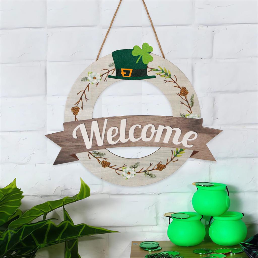 Welcome Door Sign Christmas Decors Seasonal Front Door Wood Welcome Sign with Interchangeable Farmhouses Wall Hangings