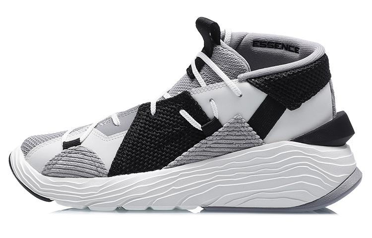 Li Ning Essence Basketball Shoes Women s Mid Top Gray/White/Black AGBQ084-2 38