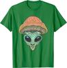 Mushroom Alien Extraterrestrial Trippy Psychedelic Graphic Tee Casual Cotton T-Shirt