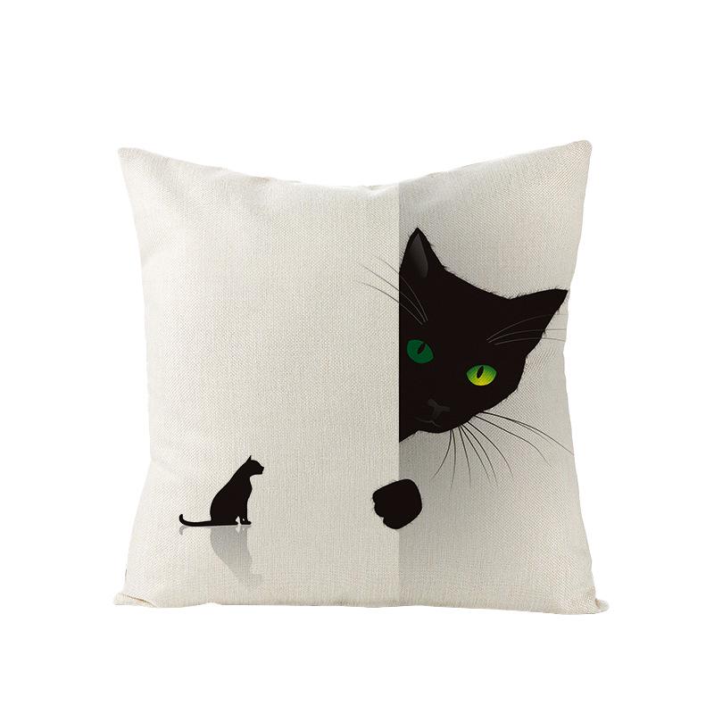 Halloween Pillowcase New Pumpkin Black Cat Series Sofa Cushion Waist Pillowcase Home