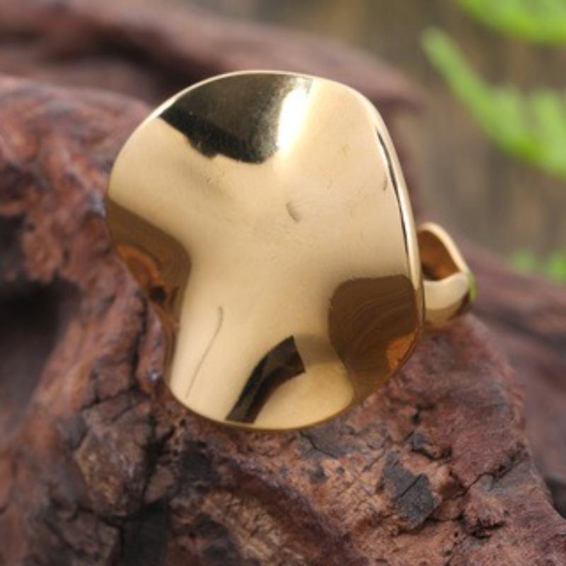 Europe and The United States Personality Irregular Glossy Adjustable Ring Ladies  Simple Design Party Jewelry Gifts