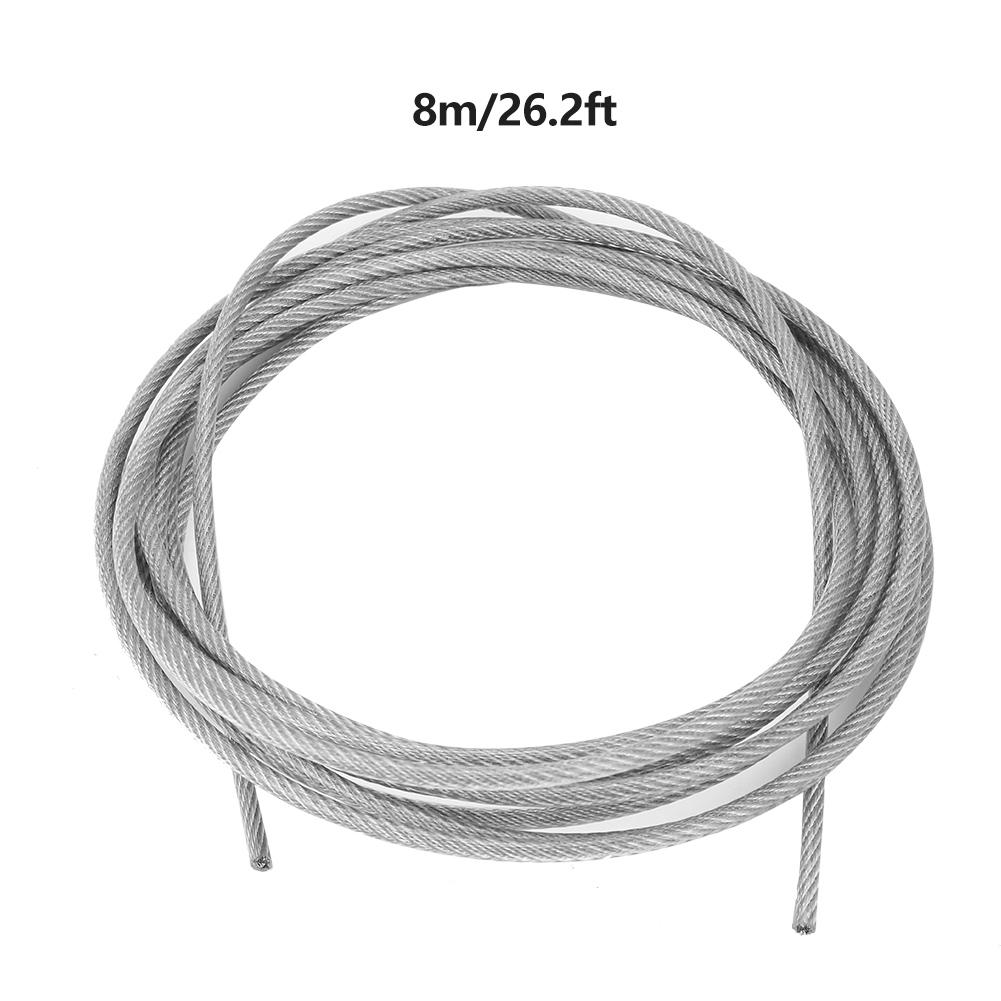 Outdoor Clothesline Stainless Steel Clothesline Wire Heavy Duty with Turnbuckle and Hooks (8m)