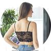 Damski koronkowy biustonosz bandeau plus size z wkładkami i ramiączkami spaghetti - Bezramiączkowa koszulka camisole na piękne plecy