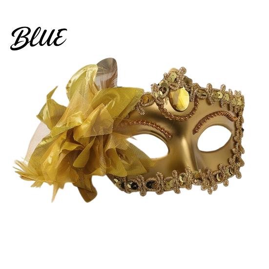 Venetian Style Mask Half Face Masquerade for Women Mesh Flower Rhinestone Mask Costumes Accessory Halloween Carnival Prom Ball Party