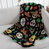 Vintage Day of the Dead Printed Flannel Blanket All Seasons Skull Digital Printed Blanket