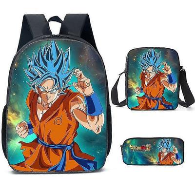 Νέο Σχολικό Σακίδιο Πλάτης Dragon Ball Κινουμένων Σχεδίων για Δημοτικό και Γυμνάσιο, Σχολική Τσάντα Ώμου, Κασετίνα, Σετ Τριών Τεμαχίων 61-NMAOV