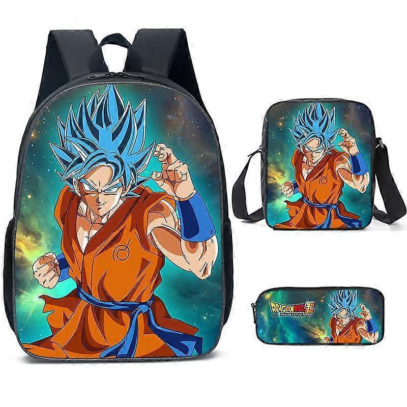 New Anime Cartoon Dragon Ball Backpack Primary and Secondary School School Bag Shoulder Bag Pencil Bag Three-piece Set 61-NMAOV