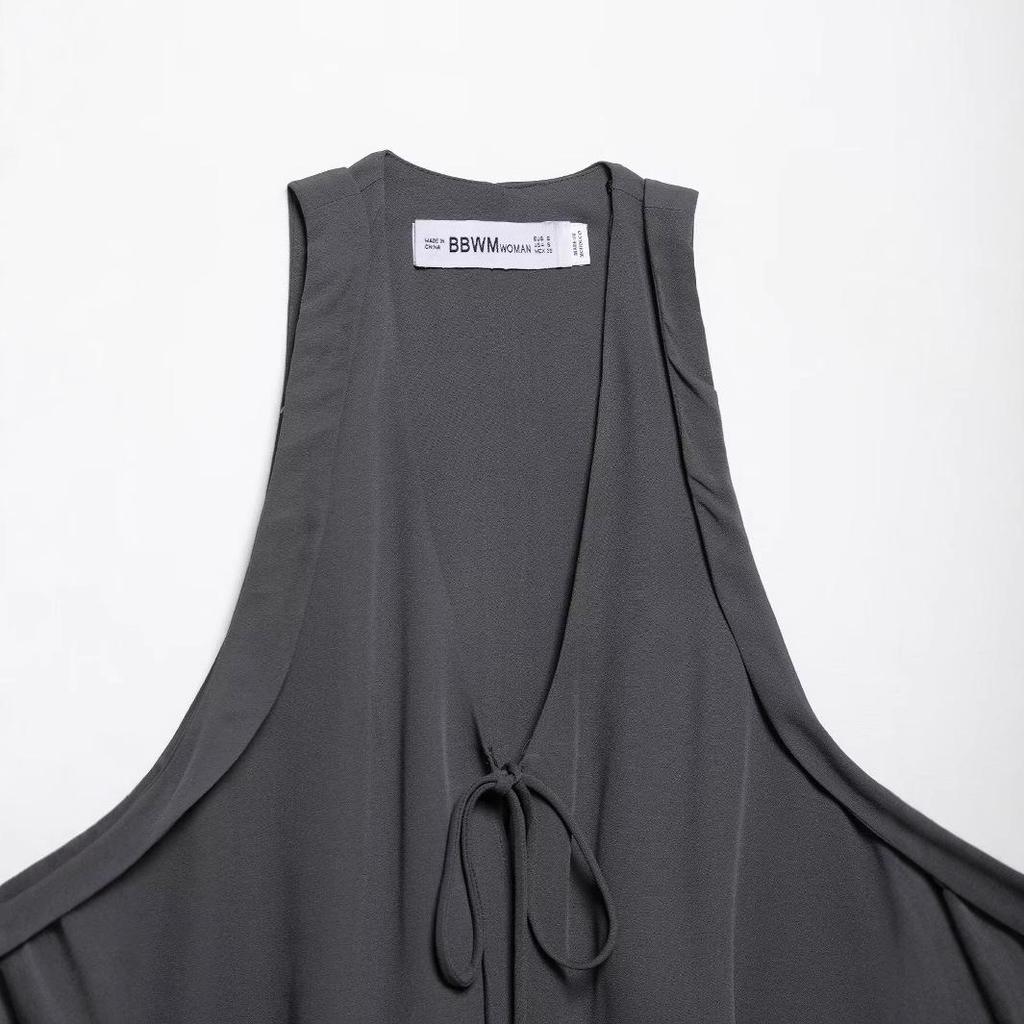 2025 Spring Women's European & American Fashion Bow Vest Top