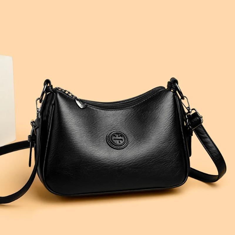 Fashionable Women's Shoulder Bag, Soft PU Leather Crossbody Bag, Solid Color Handbag, Suitable for Daily Use, Shopping, Commuting