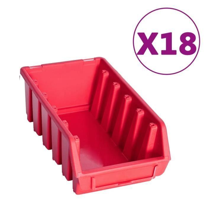 Kit de bacs de stockage - VIDAXL - Rouge et noir - 27 compartiments - Plastique - Extensible