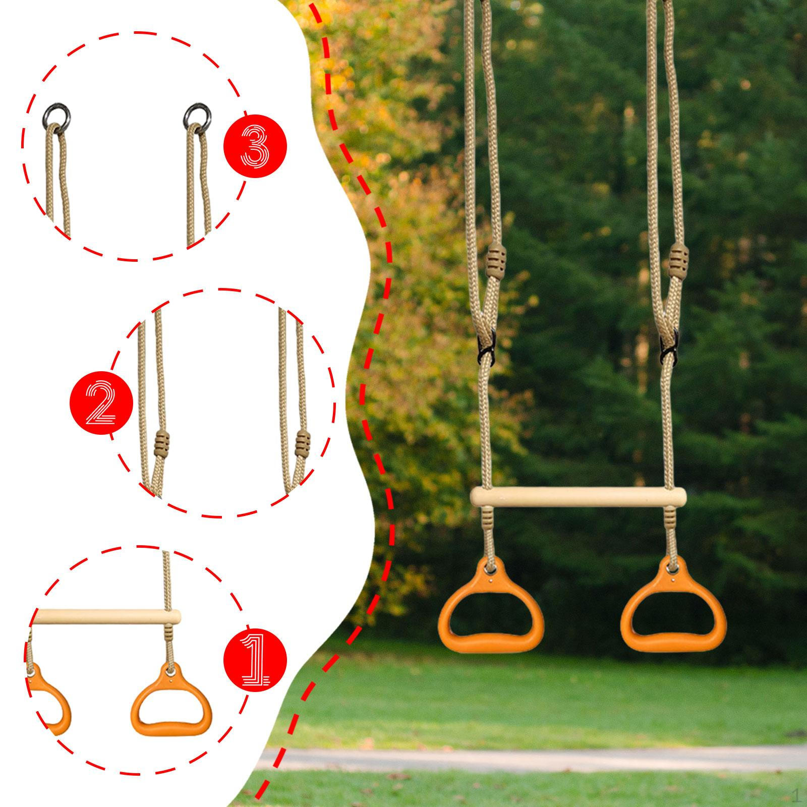 

Трапеция Бар Устойчивый Прочный Портативный Качельный Комплекс для Использования в Помещении и на Открытом Воздухе Домашний Спортзал оранжевый