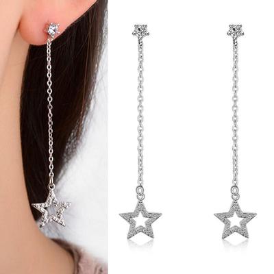 Korean Five-Pointed Star Diamond Earrings - Beautiful and Simple Design
