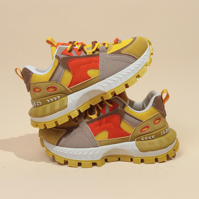 

Color matching dad shoes women s 2025 spring and autumn new mesh breathable feet small versatile casual shoes Forrest Gump sports women s shoes 40 жовтий