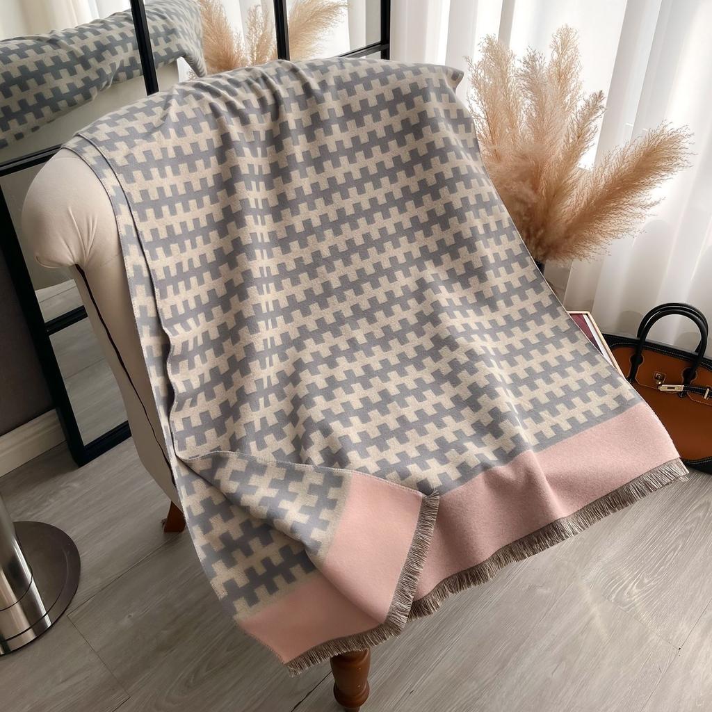 Imitation Cashmere Scarf Women'S Thickened Fringed Warm Shawl Scarf Scarf