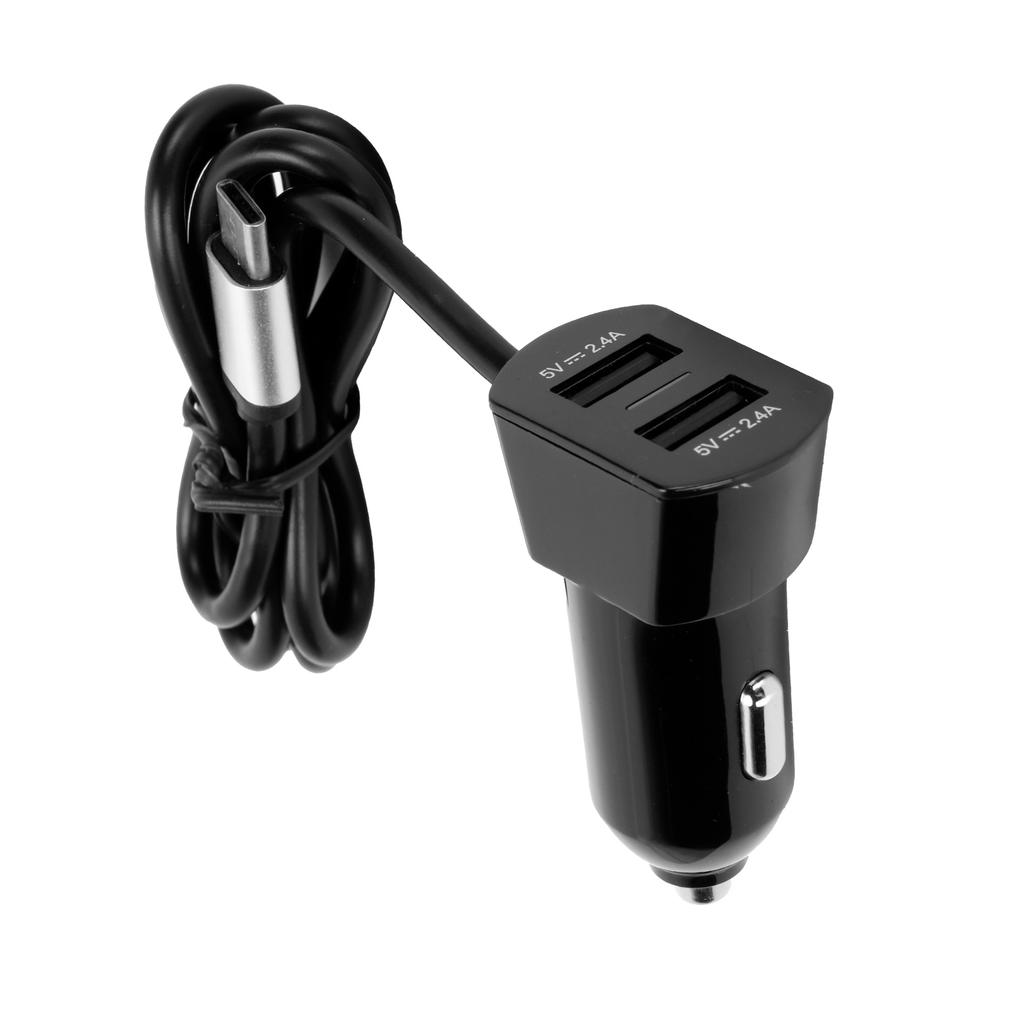 Dual Port Mini 4.8A+1A USB High Current Mobile Phone Charging Car Charger with USB Cable