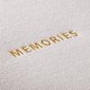 Album photo - Memories - 25 x 25 cm - 50 pages noires - Couverture en tissu - Gris