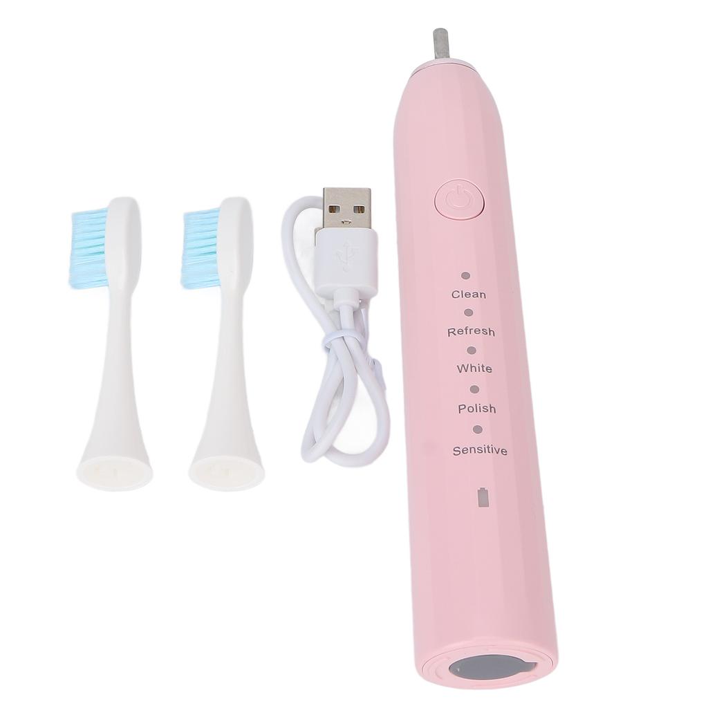 Electric Tooth Brush Waterproof USB Charging 5 Modes Safe Reliable ABS Noiseless Sonic Toothbrush for Home Travel