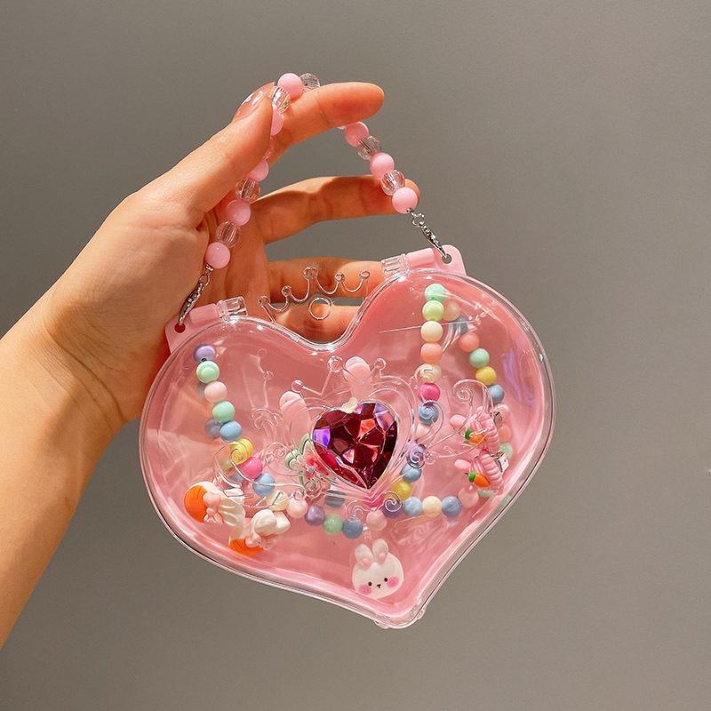 Cartoon Princess Jewelry Set: Necklace, Hair Clip & Ring for Little Girls - Perfect Birthday Gift