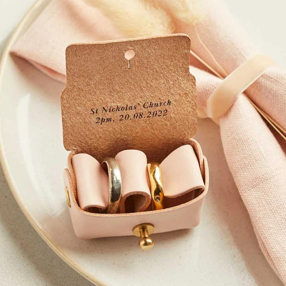 Wedding Ring Bearer Pouch For Dog Collar Leather Wedding Ring Box Holder Pet Supplies For Proposal Engagement Wedding Ceremony