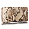 [VOICE] Align Anaconda Diamantina Women's Flap Long Wallet, Made with Italian Atema Leather, Elegant Python Embossed Design, Perfect for Improving