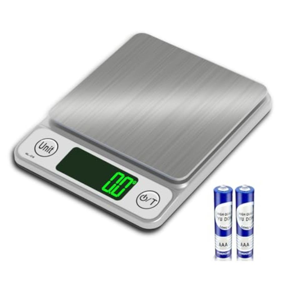 

Kitchen Scale Digital Food Scale 3000g 0.1g LCD Display Mini Food Scale for Baking Cooking Silver United States