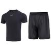 Moisture Wicking Quick Dry Crew Neck Top Breathable Comfortable Long Pants Casual Sports Set Men Sets Black 23500506-001+24500212-001