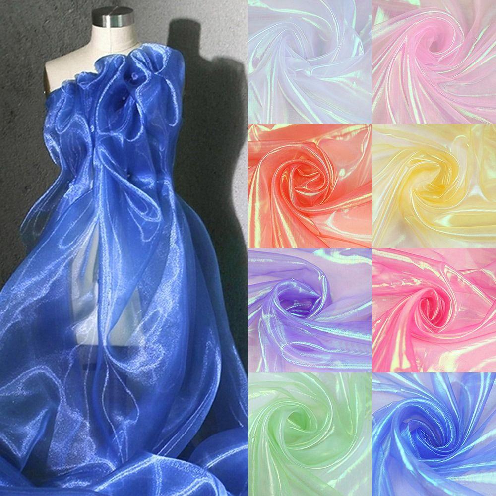 Thin Laser Tulle Transparent Organza Dresses Fabric Decoration Tulle Soft Tulle Cloth  Wedding