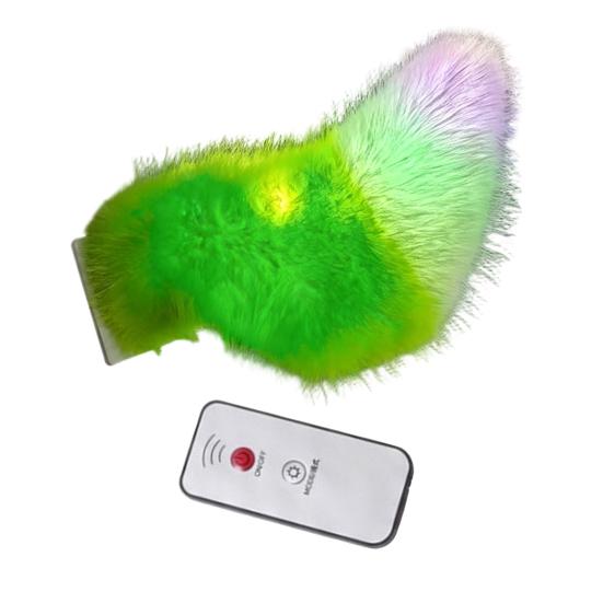 Remote Control Car Tail, Sound Activated Wagging Moving Tail with LED Lights, Rechargeable Quick Release Decoration for Electric Vehicle C