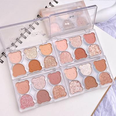 LEAVEGIRL Little Bear Soft Eyeshadow Palette 6 Colors Eyeshadow 01 Almond Cocoa -