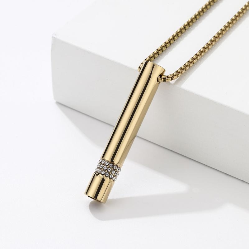 Breathing Necklace Quit Smoking Calm Harmony Anti-Smoking Necklace For Stainless Steel Mindful Breathing For Men And Women