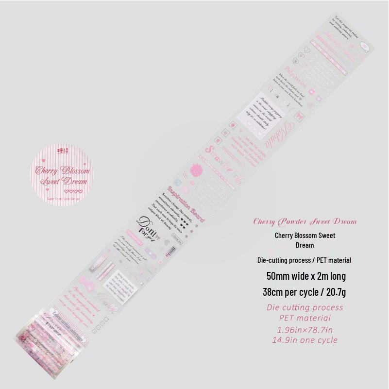 Sugar Poem Frosting Love PET Die-cut Tape: Versatile English Letter Elements for Journal DIY and Collage Decoration