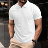Summer Polo Shirt New Knit Shirt Half Zipper Solid Color Short Sleeve Men'S Sports Polo Shirt Man