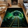 Dark Train Tunnel Printed Carpet for Bedroom Living Room Bedside Sofa Floor Mat Modern Home Decor Area Rug Large Size