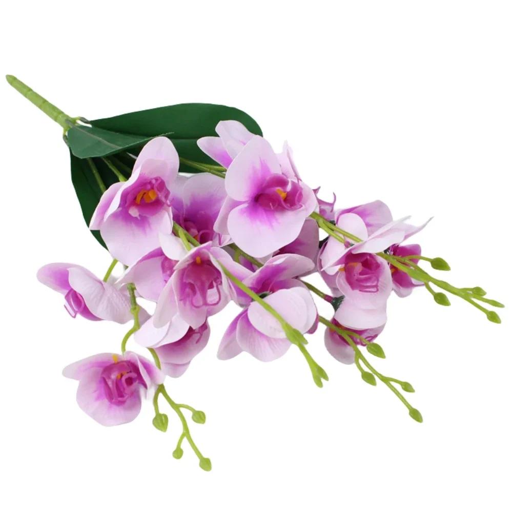 Fake Flower Artificial Flowers Artificial Bouquet Artificial Butterfly Orchids Floral Decoration Home Decor 20 Heads