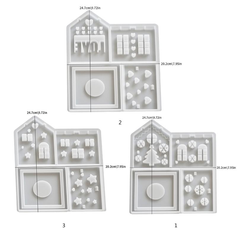 Crafting Molds Unique House Shape Night Light Stand Molds Silicone Molds Resin Art Moulds Silicone Texture for Craft