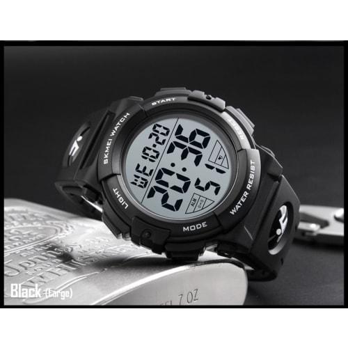 Men's Sports Watch Military Large Dial Electronic Backlight Outdoor 50M Waterproof Digital Watch Black