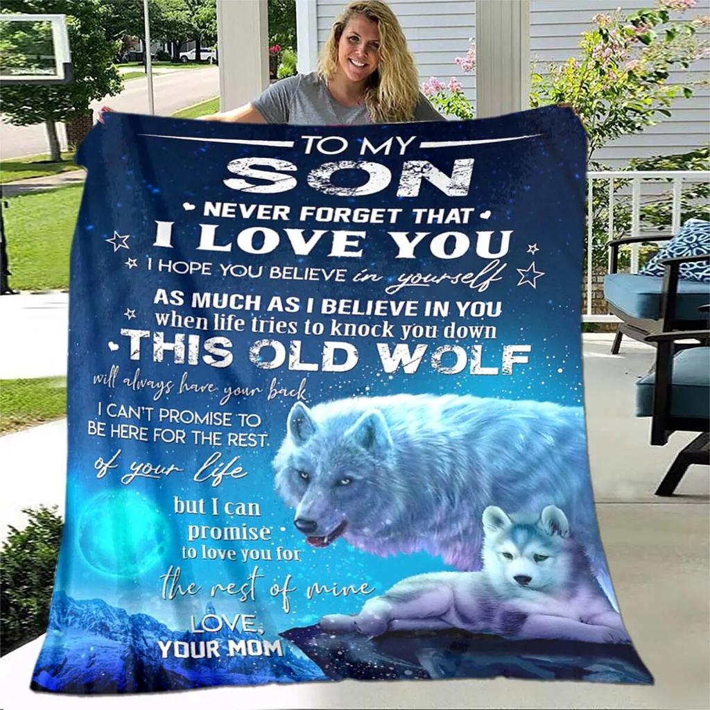 Tochterdecke, bedruckte Decke, Flanell, Sofa, „To My Daughter“-Decke, Löwe, Tiger, ich liebe dich, Mama, Papa, Wolf, Geschenke für die Tochter