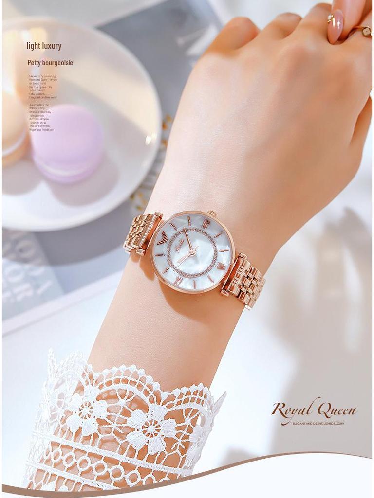 GEDI Women's Fashion Casual Steel Band Quartz Watch - Simple Luxury, Versatile Design