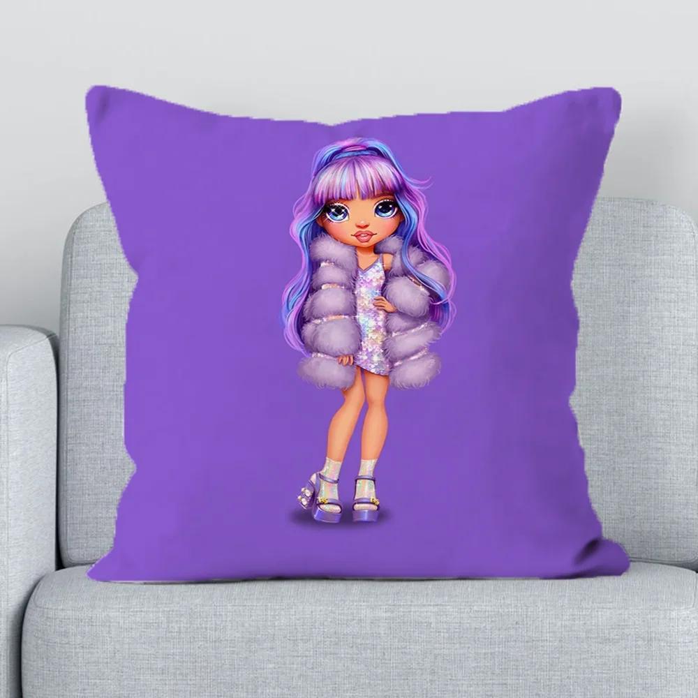 R-rainbow High Pillow Cases for Bed Cushion Cover Pillowcase 40*40 Decorative Pillowcases 40x40 Short Plush Cushions Covers Sofa