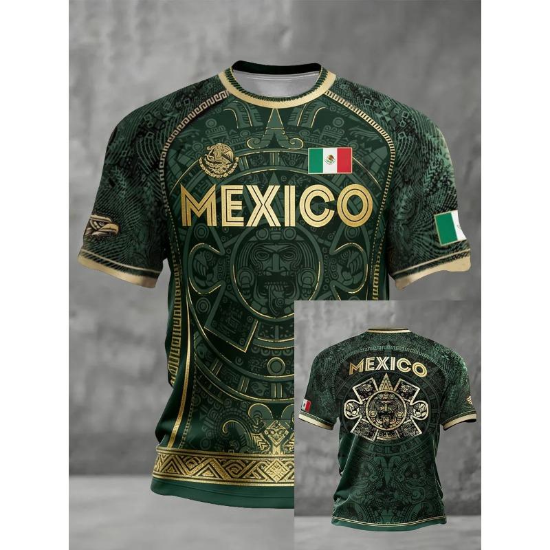 Mexico Style Aztec Pattern T Shirt Men Women 3D Print Tribal Graphic Casual Tee Short Sleeve Sports Top Quick Outdoor Summer