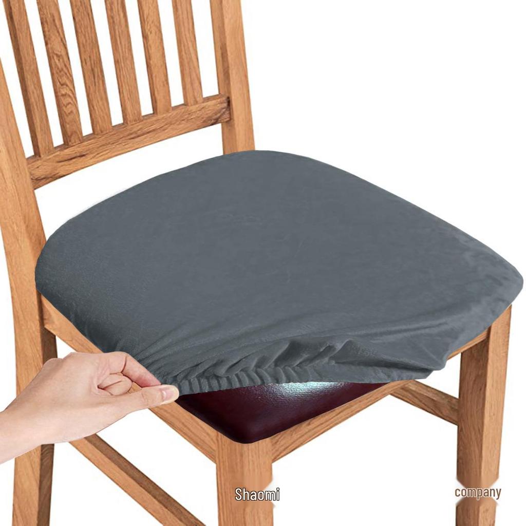 Silver Fox Velvet Elastic Chair Cushion Cover – Skin-Friendly Snap-Buckle Design for Restaurants and Clubhouses