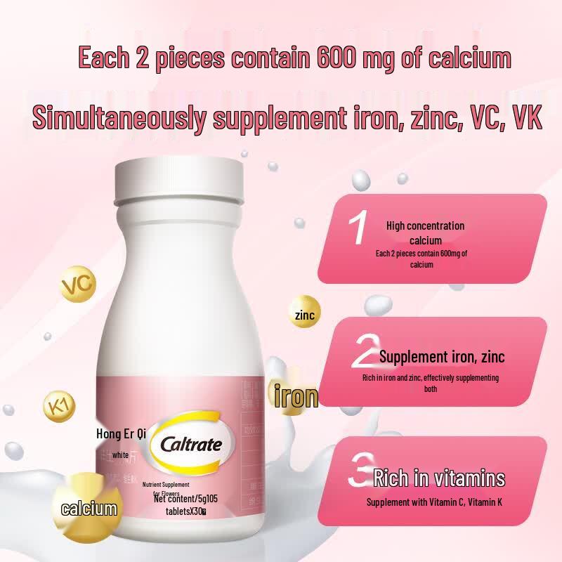 Caltrate Women's Calcium Tablets with Iron, Zinc & Vitamins