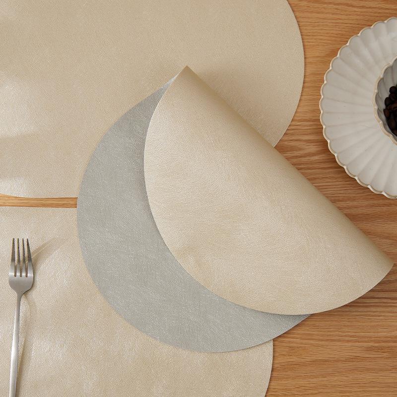 PVC light luxury Nordic style steel wire pattern leather placemat oil-proof and anti-fouling mat table mat heat insulation mat anti-scalding mat meal
