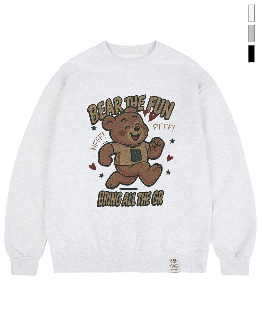 GRAVER [Unisex] Running Bear Sweatshirt_3Color