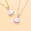 Small Skirt Necklace Women's Fashion Light Luxury Temperament High-grade White Fritillary Fan-shaped Necklace Collarbone Chain Gift